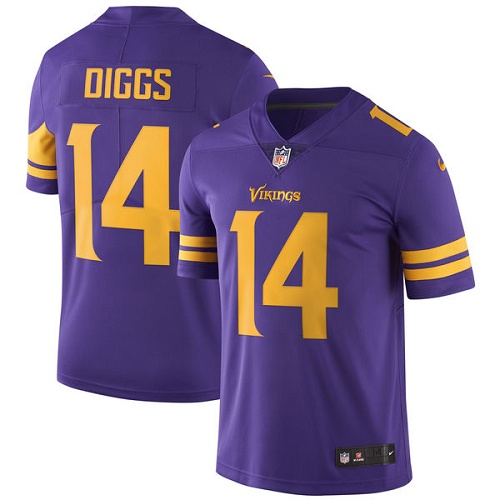 Minnesota Vikings 14 Limited Stefon Diggs Purple Nike NFL Men Jersey Rush Vapor Untouchable